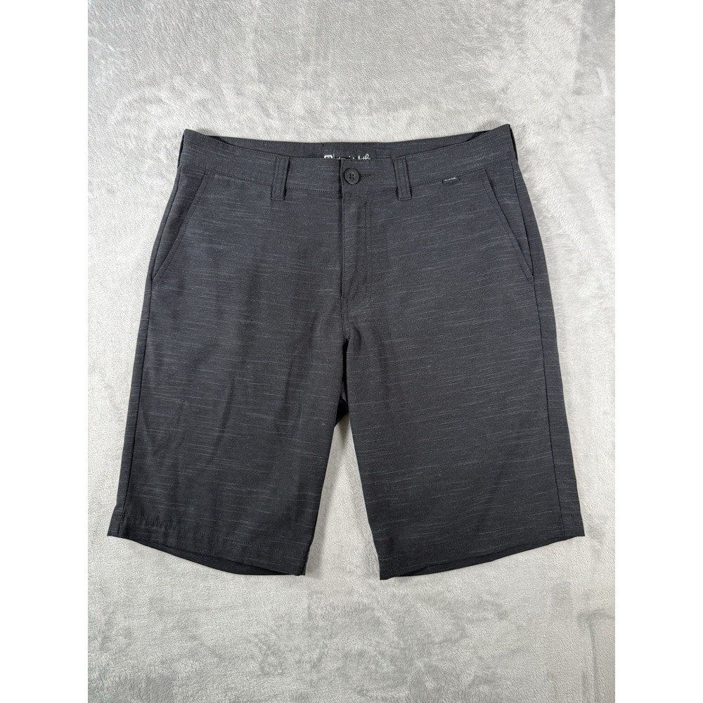 Travis Mathew Shorts Mens 32 Black Striped Golf Performance